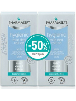 Pharmasept Hygienic Mild Αποσμητικό Roll On 24h Χωρίς Αλουμίνιο 2x50ml