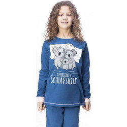 Galaxy Schlafshirt Παιδική Πιτζάμα Βαμβακερή Χειμωνιάτικη Μπλε 123-012