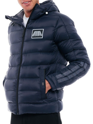Biston Ανδρικό Μπουφάν Χειμωνιάτικο Puffer Navy Μπλε 48-201-001
