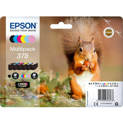 Epson 378 B/C/M/Y/LC/LM Πακέτο 6 Μελανιών Εκτυπωτή Inkjet C13T378840