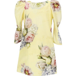 Monnalisa Παιδικό Φόρεμα Floral Κίτρινο 715904-5651-0014