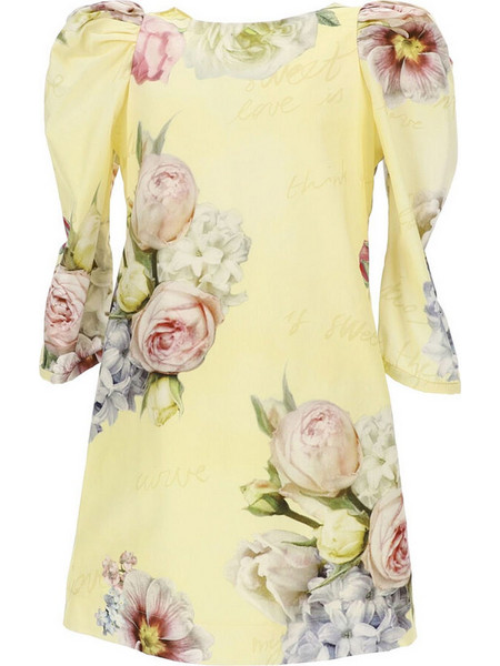 Monnalisa Παιδικό Φόρεμα Floral Κίτρινο 715904-5651-0014