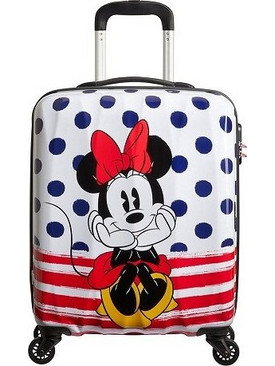 American Tourister Disney Legends Minnie Dots Παιδική Βαλίτσα Καμπίνας 55x40x20cm με 4 Ρόδες Λευκή