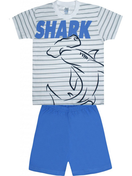 Pretty Baby Shark Παιδική Πιτζάμα Βαμβακερή Καλοκαιρινή Μπλε Λευκή 63030-463