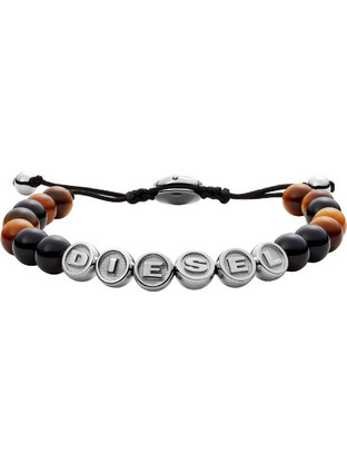 Diesel Beads Ανδρικό Βραχιόλι από Κορδόνι & Ατσάλι DX1319040
