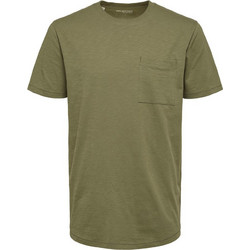 T-shirt 0-Neck Selected Πράσινο