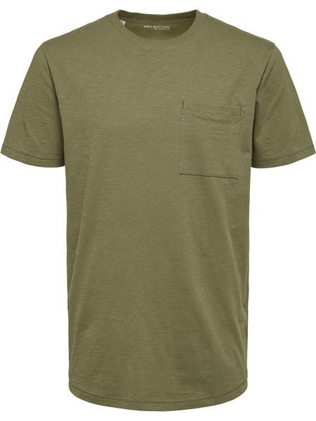 T-shirt 0-Neck Selected Πράσινο