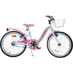 Dino Bikes Unicorn 20" White/Pink