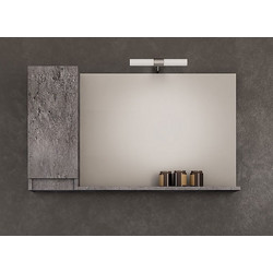 Drop Senso 105 Granite Ορθογώνιος Καθρέπτης Μπάνιου με Ντουλάπι Ράφι & Υποδοχή Λαμπτήρα Ξύλινος
