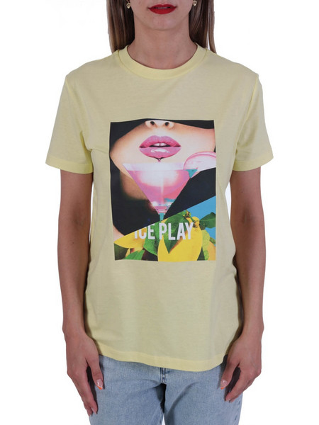 ICE PLAY T-SHIRT ΛΑΙΜΟΚΟΨΗ ΣΤΑΜΠΑ ΛΟΓΟΤΥΠΟ ΚΙΤΡΙΝΟ