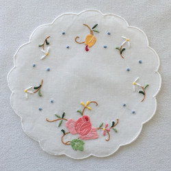 Πετσετάκι κεντητό Σουβέρ 19x19 - DressingHome - 296 - Λευκό - Πολύχρωμο