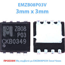 P-Channel MOSFET - ZB08P03 EMZB08P03 EMZB08P03V 3mm*3mm QFN-8