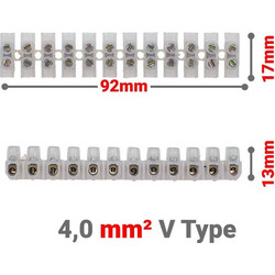 Κλέμμες Σειρά 12 Θέσεων 4mm v Type