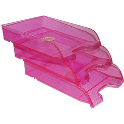 Ark δίσκος εγγράφων ροζ χρ. Α4 Υ25.5x34.5x6.5εκ. - 3 ΤΕΜ