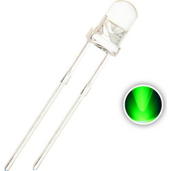 10pcs Transparent Led 3mm - Green