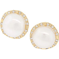 Million Diamonds Γυναικεία Σκουλαρίκια Καρφωτά από Χρυσό 14K με Πέρλα Διαμάντι SK16518
