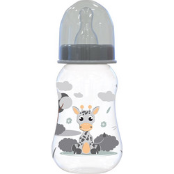 Lorelli Πλαστικό Μπιμπερό με Θηλή Σιλικόνης 0m+ Icy Grey Giraffe 125ml