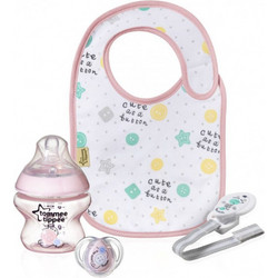 Tommee Tippee Closer To Nature Starter Σετ Πλαστικά Μπιμπερό με Θηλή Σιλικόνης 0-6m Pink 4τμχ
