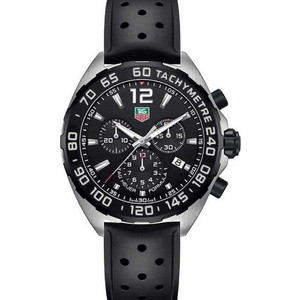 Tag Heuer Formula 1 Ανδρικό Ρολόι Χρονογράφος με Μαύρο Καουτσούκ Λουράκι CAZ1010.FT8024