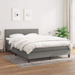 vidaXL Κρεβάτι Boxspring με Στρώμα Σκούρο Γκρι 140x200cm 3139898