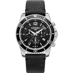 Roamer Ανδρικό Ρολόι Χρονογράφος με Μαύρο Δερμάτινο Λουράκι R862837415502