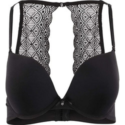 Viania Push-Up Σουτιέν με Μπανέλα και Δαντέλα Πλάτη 194400 - Μαύρο