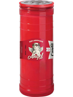 Κερί αφιέρωσης Angel 80Τ 8 ημερών 6x21cm κόκκινο