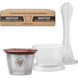 WayCap POP Basic Kit επαναγεμιζόμενη κάψουλα για Nespresso από ανοξείδωτο ατσάλι και καπάκι σιλικόνης