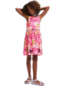 Desigual Παιδικό Φόρεμα Floral Ροζ 23SGVK02-3033