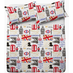 Linea Home Σετ Σεντόνια Διπλά Βαμβακερά 200x240 London