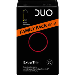 DUO Extra Thin Προφυλακτικά Λεπτά με Λιπαντικό 30τμχ