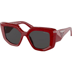 Prada PR 14ZS 15D5/S0 Γυναικεία Γυαλιά Ηλίου Πολυγωνικά Κοκάλινα Κόκκινα με Μαύρο Polarized Φακό