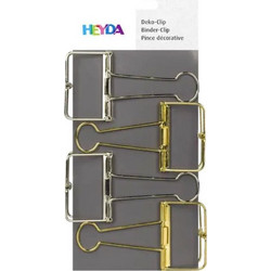 Μεταλλικά Binder Clip Heyda 4τμχ 50mm Ασημί/Χρυσό 216266163