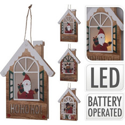 ΣΤΟΛΙΔΙ ΞΥΛΙΝΟ ΣΠΙΤΙ ΜΕ ΦΩΤΙΣΜΟ LED 14.5X21CM 3 ΣΧΕΔΙΑ