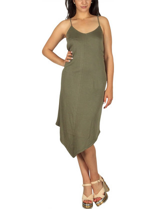 Soft Rebels Inge Midi Καλοκαιρινό Καθημερινό Φόρεμα Χακί 317-307