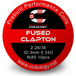 Coilology Fused Clapton Prebuilt Coil Ni80 0.34ohm 10τμχ
