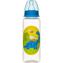 Πλαστικό Μπιμπερό με Θηλή Σιλικόνης 0m+ Dinosaur Blue 250ml