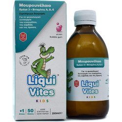 Vican Liqui Vites Kids Bubble Gum Μουρουνέλαιο Ωμέγα 3 & Βιταμίνες A D E για Παιδιά 250ml