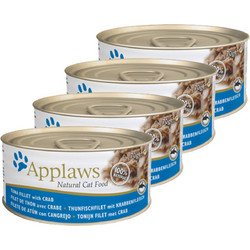 Applaws Adult with Tuna Fillet & Crab 4x70gr