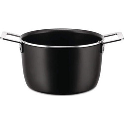 Alessi AJM101/20B Μαύρη Pots & Pans Κατσαρόλα Αλουμινίου Αντικολλητική Επίστρωση 20cm 3.2lt