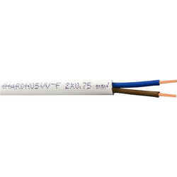 Καλώδιο Εύκαμπτο H05VV-F 2x0,75mm Λευκό 1m