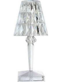 Eurolamp 144-70003 Πορτατίφ Αφής LED με Μπαταρία Διαφανές Λευκό Φ12xΥ26cm