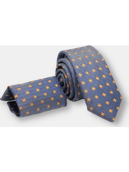 Γραβάτα στενή τύπου oxford με μαντηλάκι CND 183 Blue