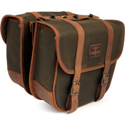 Πλαϊνές βαλίτσες Longride, Throw over saddlebags waxed cotton. Khaki