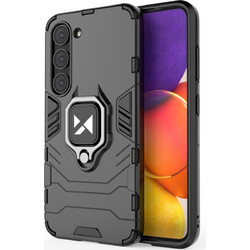 Wozinsky Ring Armor case for Samsung Galaxy S23+ armored cover magnetic holder ring black