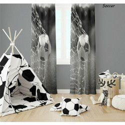 Kipper Flamingo Παιδική Κουρτίνα με Τρουκς 140x260 Soccer Grey