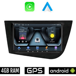 SEAT LEON (2005-2011) Android οθόνη αυτοκίνητου 4GB με GPS WI-FI (ηχοσύστημα αφής 9" ιντσών Apple Carplay Android Auto OEM Youtube Playstore MP3 USB Radio Bluetooth Mirrorlink εργοστασιακή, 4x60W, μαύ
