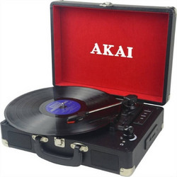 Akai ATT-E10 Πικάπ Βαλιτσάκι με Ηχεία & Προενίσχυση Bluetooth & USB Black