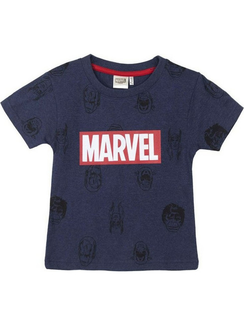 Παιδικό Μπλούζα με Κοντό Μανίκι Marvel Σκούρο μπλε
