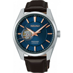 Seiko Presage Ανδρικό Ρολόι Αυτόματο με Καφέ Δερμάτινο Λουράκι SPB311J1